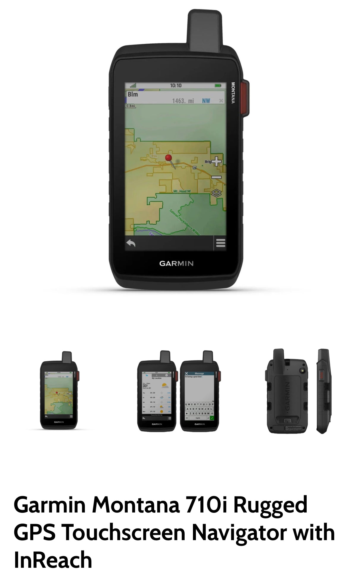 Garmin Montana 710i Rugged GPS Touchscreen Navigator with InReach